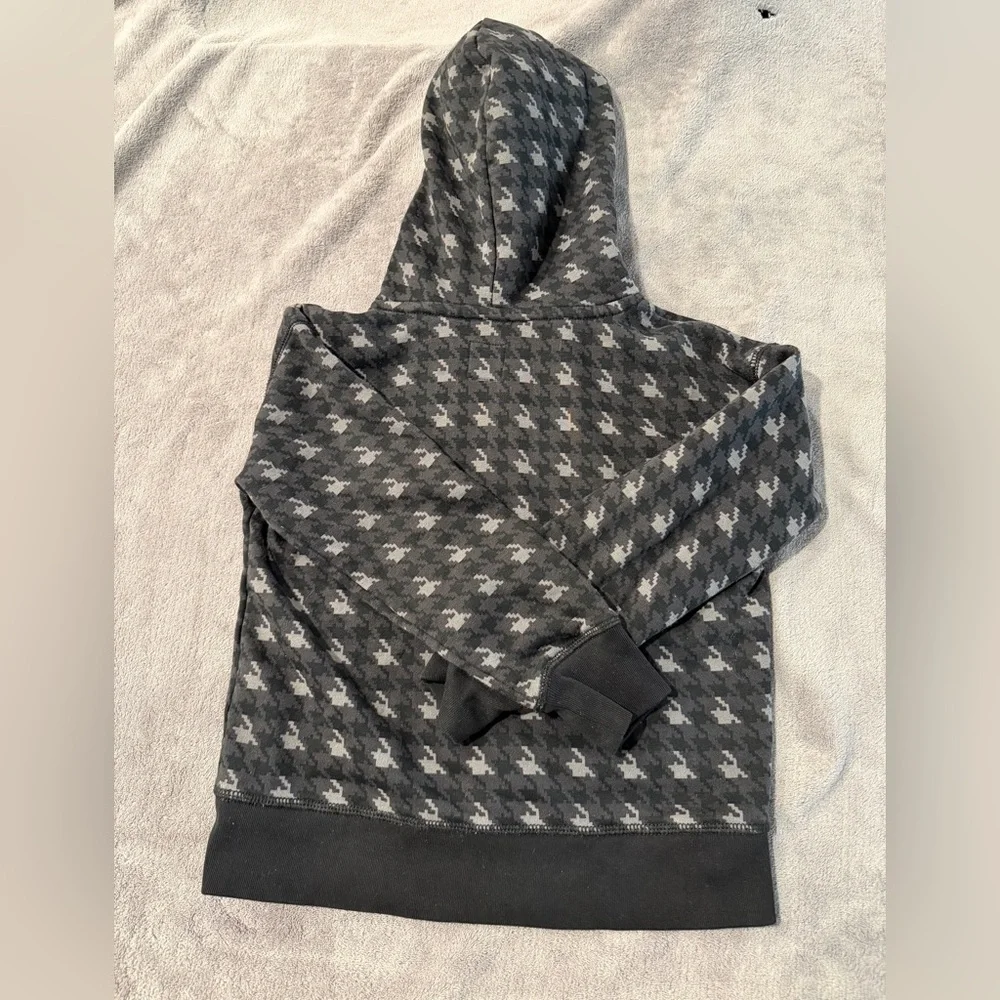 GAP Gray Houndstooth Hooded Sweatshirt with DAP Harlem Embroidery. Gently Used
